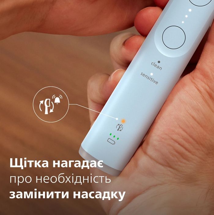 Щітка зубна електр. Philips, Sonicare 6100 Series, 62т. колив/хв, насадок-1, блакитний