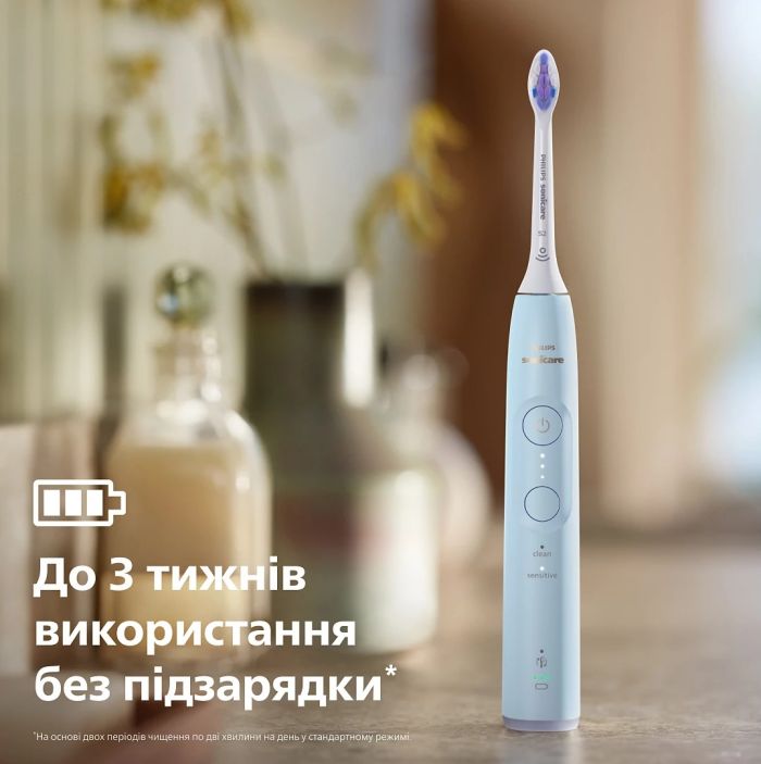Щітка зубна електр. Philips, Sonicare 6100 Series, 62т. колив/хв, насадок-1, блакитний