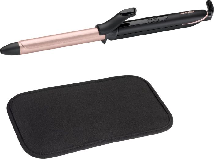 Плойка Babyliss, 37Вт, темп.режимів-6, D -19mm, 160-210С,  термо килимок, кварц, кераміка, чорно-рожевий