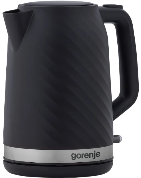 Электрочайник Gorenje 1.7л, Strix контроль, черный матовый