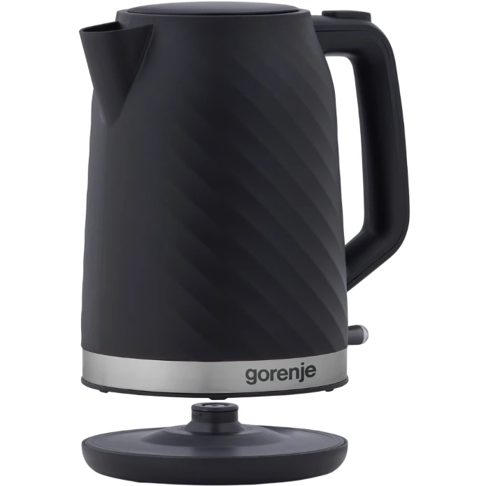 Электрочайник Gorenje 1.7л, Strix контроль, черный матовый