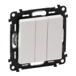Вимикач 3-клавішний з підсвіткою Legrand Valena LIFE, 10АХ, 250V, білий