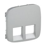 Лицьова панель подвійної розетки RJ11/RJ45 Legrand Valena ALLURE, IN*MATIC, алюміній