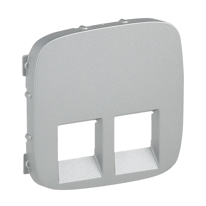 Лицевая панель двойной розетки RJ11/RJ45 Legrand Valena ALLURE, IN*MATIC, алюминий