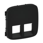 Лицьова панель подвійної розетки RJ11/RJ45 Legrand Valena ALLURE, IN*MATIC, антрацит
