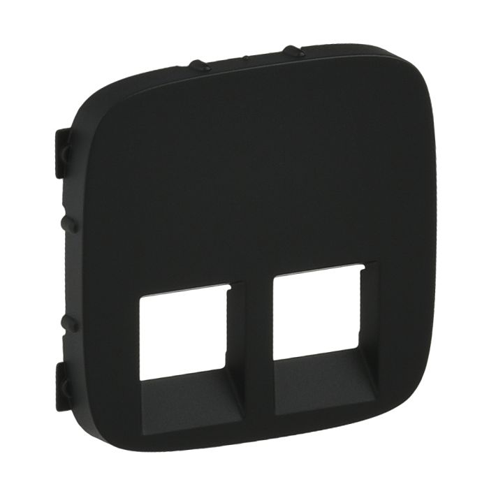 Лицевая панель двойной розетки RJ11/RJ45 Legrand Valena ALLURE, IN*MATIC, антрацит