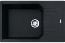Мийка кухонна Franke Urban, фраграніт, прямокутник, з крилом, 780х500х220мм, чаша - 1, врізна, оборотна, UBG 611-78 XL, чорний матовий
