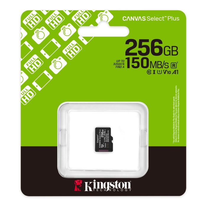 Карта памяти Kingston microSD  256GB C10 UHS-I A1 V10 R150MB/s