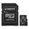 Карта памяти Kingston microSD   64GB C10 UHS-I A1 V10 R100MB/s + SD