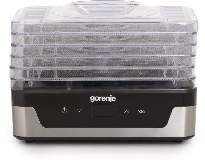 Сушарка для продуктів Gorenje 230Вт, піддонів - 5x2.8см, діаметр - 29см, макс - 75°С, електр.упр,білий