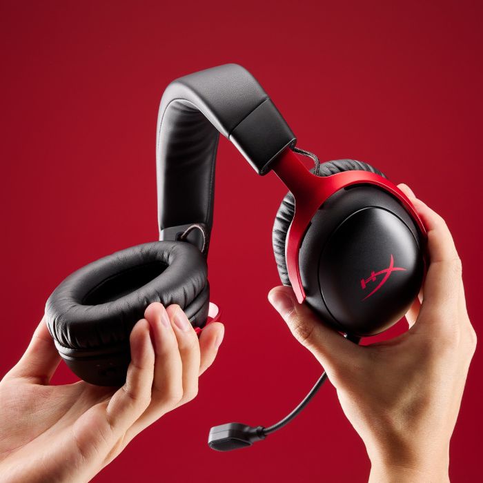 Гарнитура игровая HyperX Cloud III S, WL/USB-A/USB-C, черно-красный