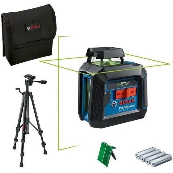Нивелир лазерный Bosch GLL2-20G+BT150 до 10м, ±0.2мм/м, 4AAx1.5В, штативе, чехол, 0.62кг