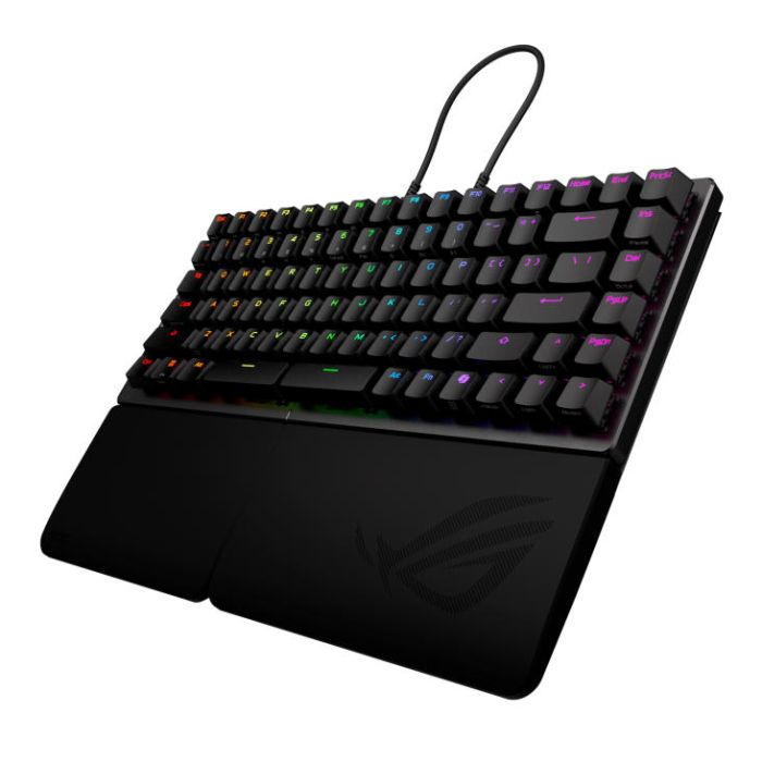 Клавиатура механическая ASUS ROG Falcata split, 83key, Magnetic Switch, USB-A/WL/BT, EN, RGB, чёрный