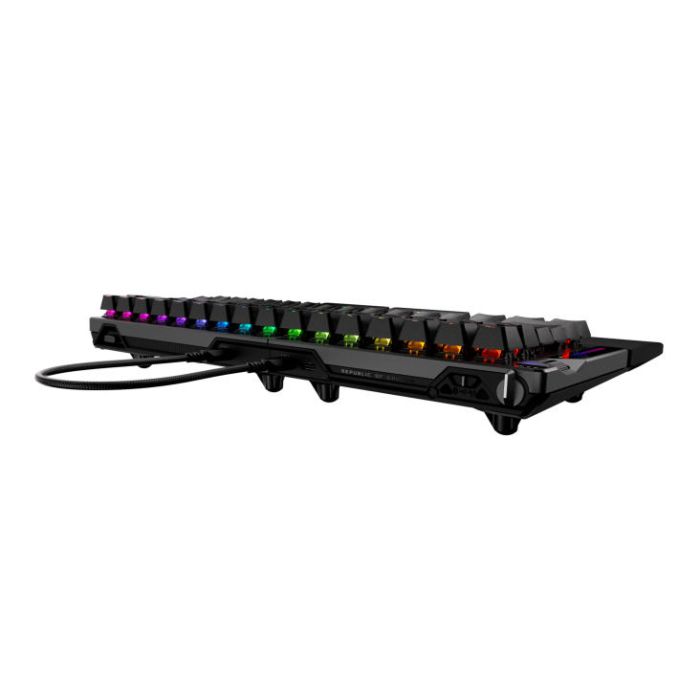 Клавиатура механическая ASUS ROG Falcata split, 83key, Magnetic Switch, USB-A/WL/BT, EN, RGB, чёрный