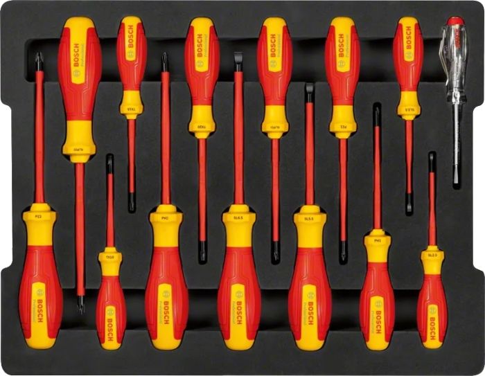 Отвертка Bosch Professional, набор 14 шт, (смешанный), VDE