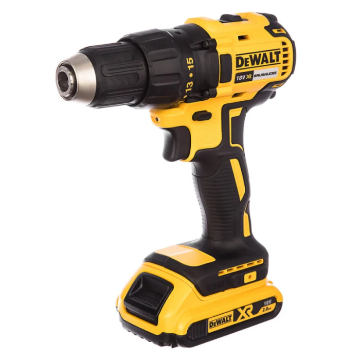 Дрель-шуруповерт DeWalt бесщеточная XR Li-Ion 18В акб 2х2А·час 65Нм 500-1750об·мин патрон 13мм ЗП кейс 1.15кг