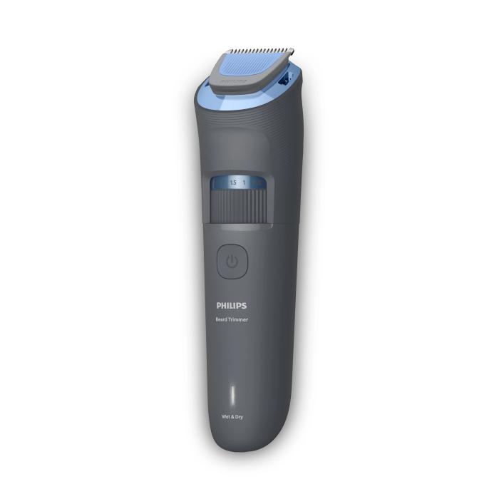 Тример Philips Series 3000, для бороди і вусів, акум., сталь, синій