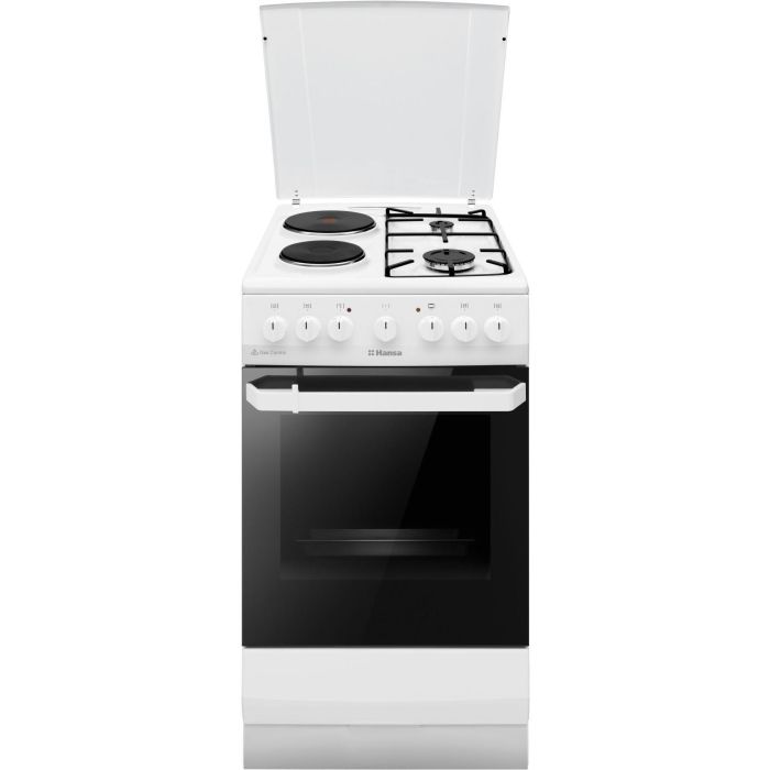 Плита Hansa с комби. вар. пов., 50х60см, 65л, эмаль, газ контр., белый