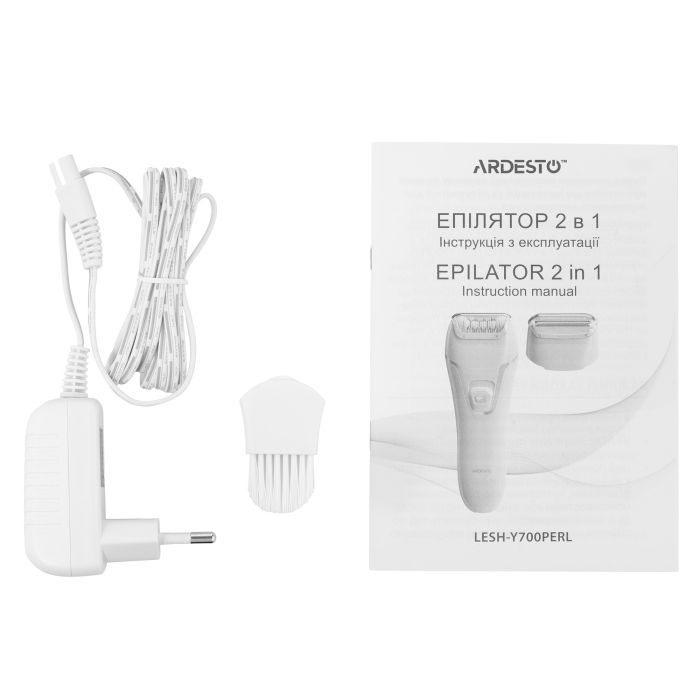 Епілятор Ardesto 2в1 Pearl Cream , пінцетний, акумул., пінцет.-18, сух., насадок-2, бежевий ARDESTO LESH-Y700PERL