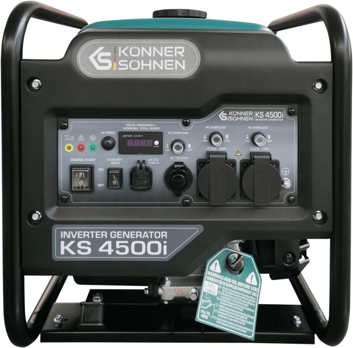 Генератор бензиновый инверторный Konner&Sohnen KS 4500i, 230В, 4.5кВт, ручной стартер, 33кг