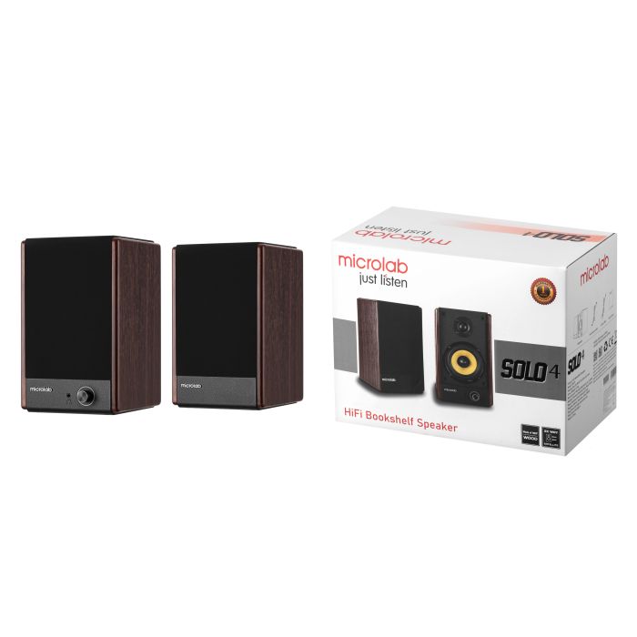 Акустическая система MICROLAB SOLO 4 2.0, 60w, mini-jack/, коричневый