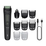 Триммер універсальний Philips All-in-One Trimmer 3000 Series для лица, головы, тела, акум., насадок-9, сталь, черный