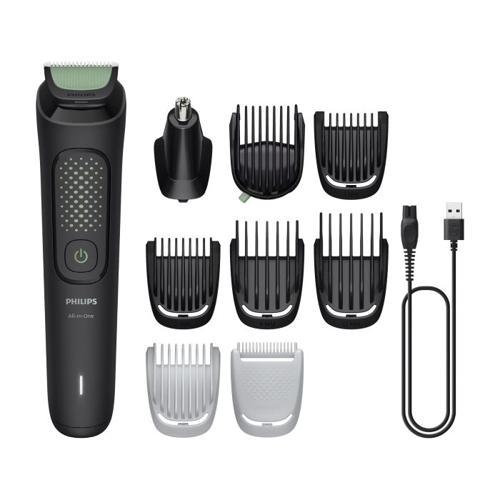 Триммер універсальний Philips All-in-One Trimmer 3000 Series для лица, головы, тела, акум., насадок-9, сталь, черный