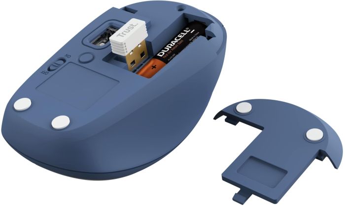 Мышь Trust Yvi+ Compact Multi-Device, WL/BT/USB-A, синий