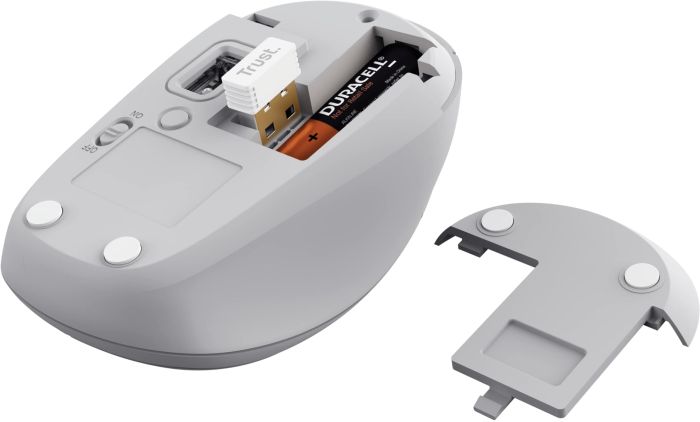Мышь Trust Yvi+ Compact Multi-Device, WL/BT/USB-A, белый