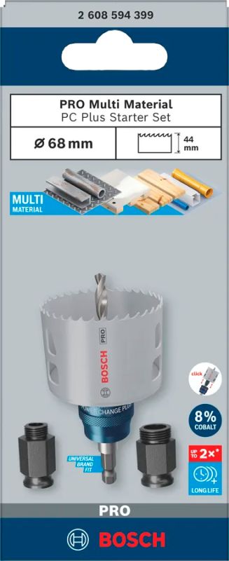 Набір коронок стартовий Bosch Professional Multi Material Power Change Plus 68мм 3шт