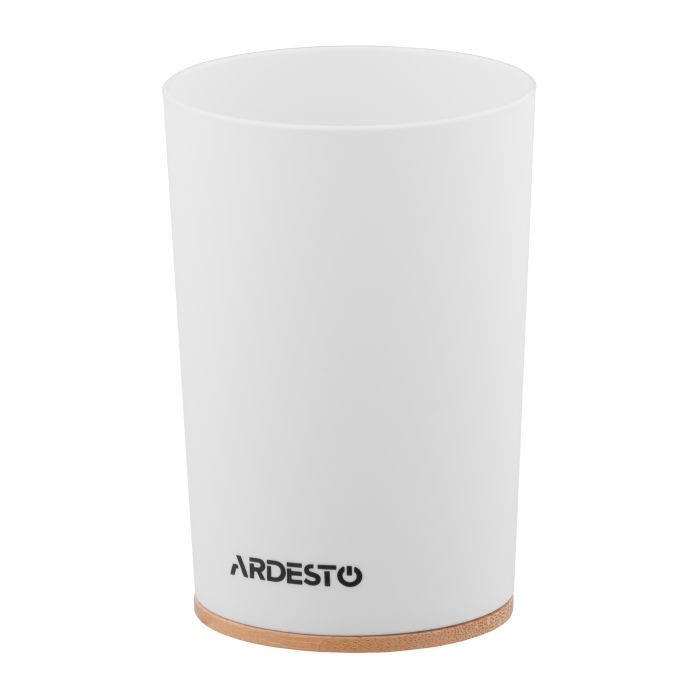 Стакан для зубных щеток Ardesto Minimalism 7.8x11.3см, полипропилен, бамбук, белый