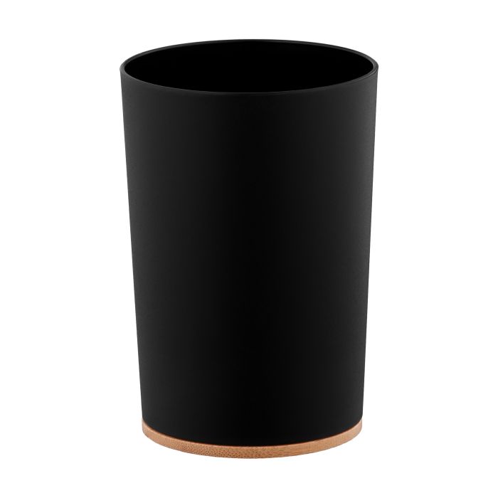 Склянка для зубних щіток Ardesto Minimalism 7.8x11.3см, поліпропілен, бамбук, чорний
