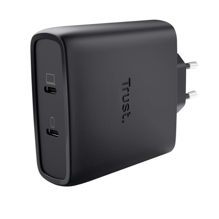 Зарядное устройство сетевое Trust Maxo 100Вт, GaN, 2xUSB-C ,PD/PPS, черный