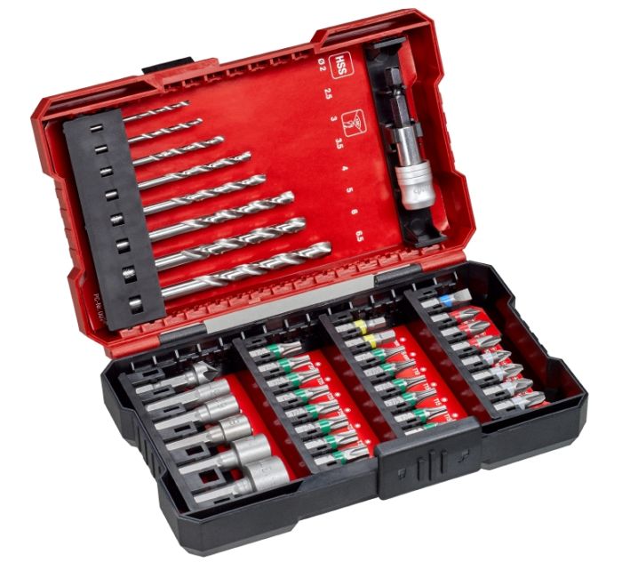 Набор бит и сверл по металлу HSS Einhell 39шт L-Box KWB 0.43кг