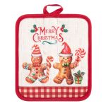 Прихватка Ardesto Christmas Gingerbread 18х20см, 100% поліестер (верх), 100% бавовна (низ), червоний