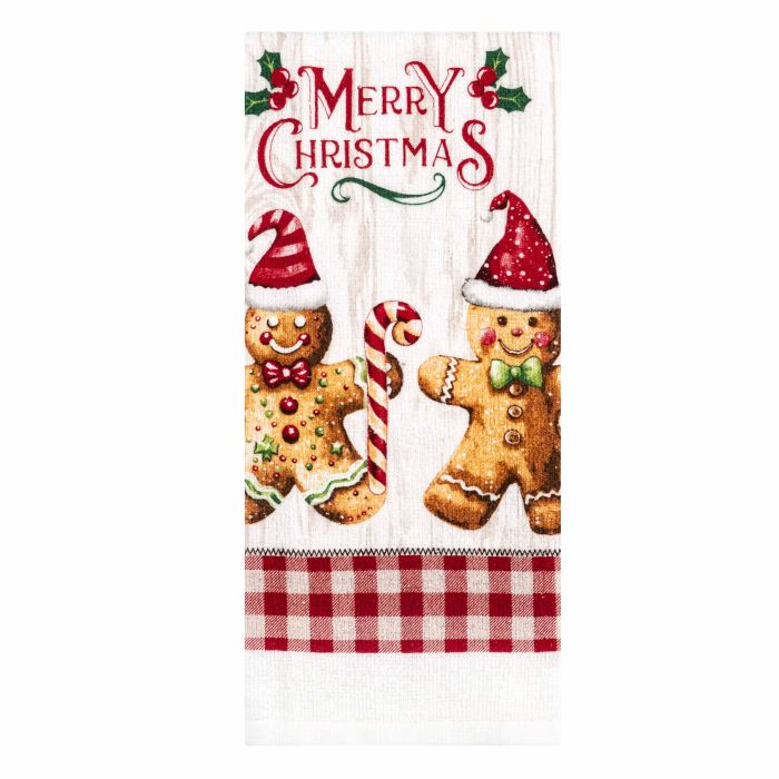 Набор полотенечек для кухни Ardesto Christmas Gingerbread 38х63см, 2шт, 100% хлопок, красный