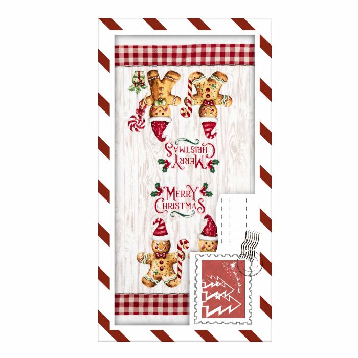 Подарочный набор полотенечек в коробке Ardesto Christmas Gingerbread 38х63см, 2шт, 100% хлопок, красный