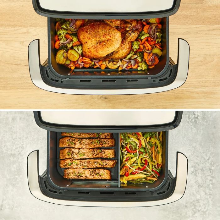 Мультипіч Tefal Dual Easy Fry Flex, 2700Вт, чаша-5.5+3.5л, сенсорне керув., з віконцем, 2 чаши, гриль, пластик, чорний