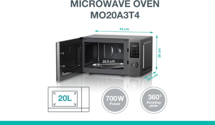 Микроволновая печь Gorenje, 20л, электр. управл., 700Вт, дисплей, нерж