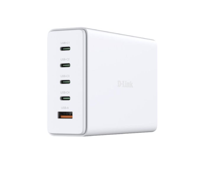 Зарядное устройство сетевое   240Вт GaN 4хUSB-С, 1xUSB-A, белый D-Link DCF-241