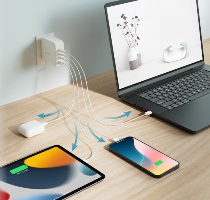 Зарядний пристрій мережевий   140Вт GaN 3хUSB-С, 1xUSB-A, білий D-Link DCF-141