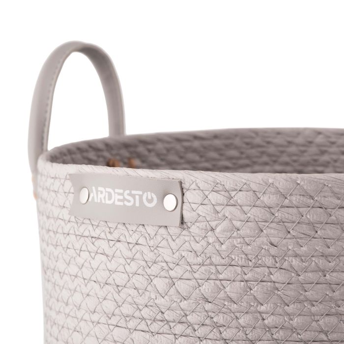 Корзина ARDESTO Minimalism 28х28х22см, бумажный шпагат, рогожка, серая