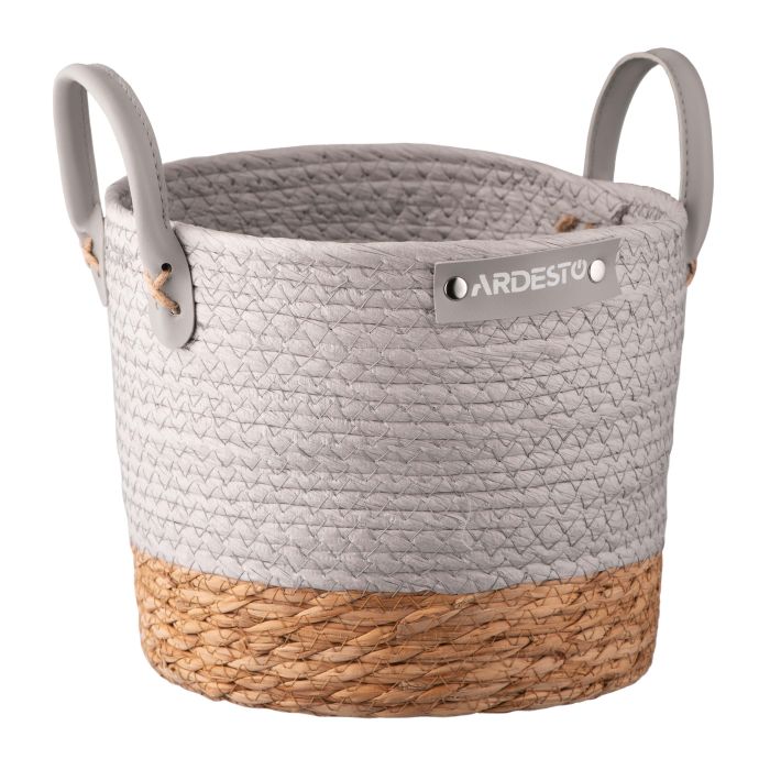 Кошик ARDESTO Minimalism 23х23х19см, паперовий шпагат, рогожка, сірий