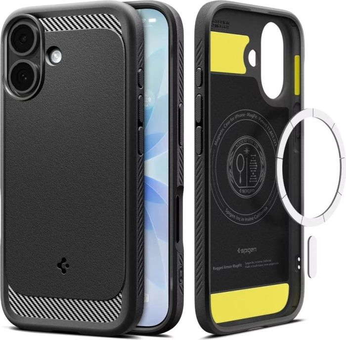 Чехол Spigen для iPhone 17, Rugged Armor MagFit, Matte Black