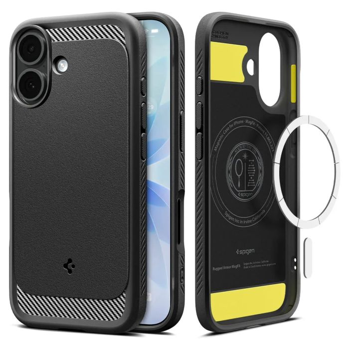 Чехол Spigen для iPhone 17, Rugged Armor MagFit, Matte Black
