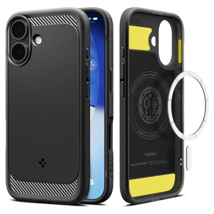 Чехол Spigen для iPhone 17, Rugged Armor MagFit, Matte Black