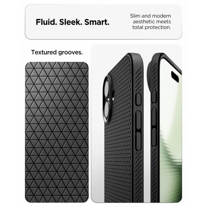 Чехол Spigen для iPhone 17, Liquid Air, Matte Black