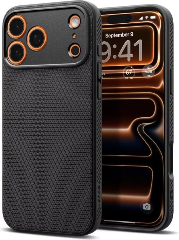 Чохол Spigen для iPhone 17 Pro Max, Liquid Air, Matte Black