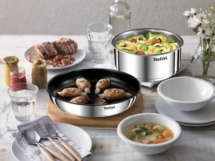 Набор посуды Tefal Ingenio Emotion, 22пр., нержавеющая сталь, стекло, пластик, бакелит, серебристый