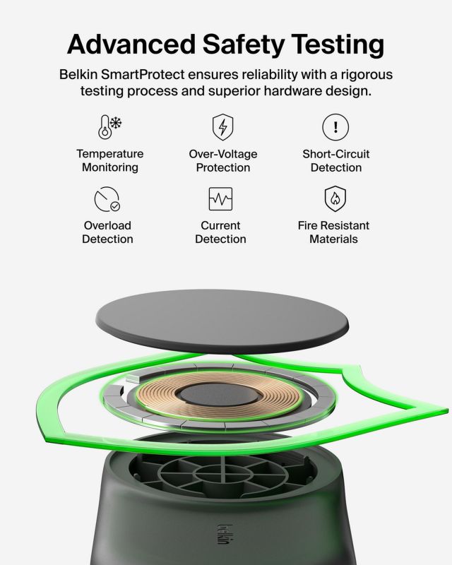 Зарядний пристрій бездротовий Belkin UltraCharge 2-in-1 Foldable Magnetic Charging 25Вт, чорний